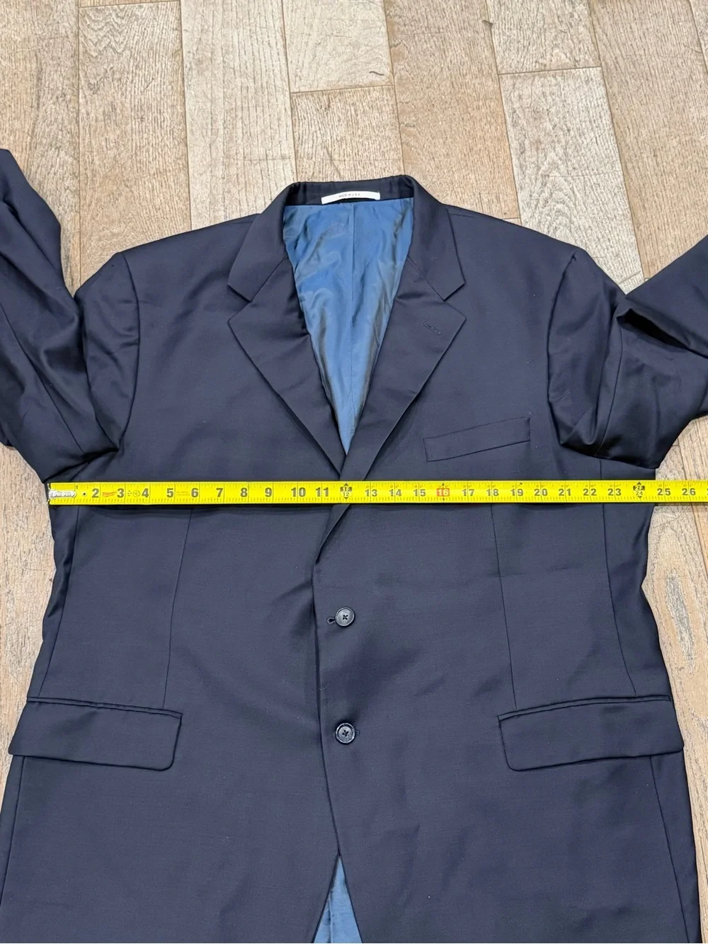 Vintage Hickey Freeman 100% Worsted Wool Blazer Jacket Navy Blue 50R USA Made